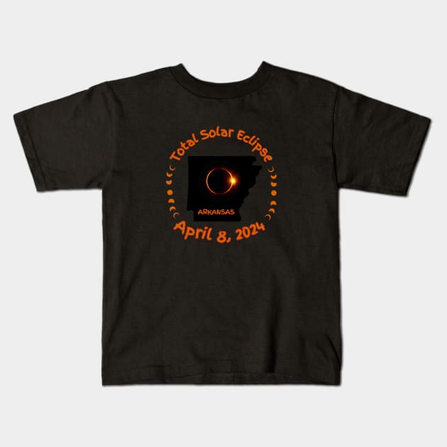 Arkansas Total Solar Eclipse Kids T-Shirt by Total Solar Eclipse